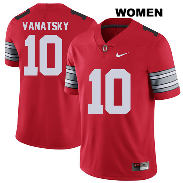 Ohio State Buckeyes Women's Daniel Vanatsky #10 Red Authentic Nike 2018 Spring Game College NCAA Stitched Football Jersey NQ19R88NA